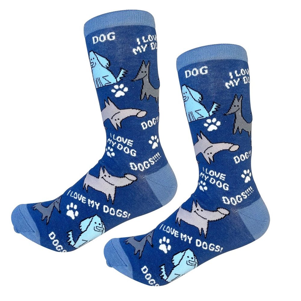 I love my mutt  - Fun Unisex Socks - Crazy Pet Lover - Novelty Sock